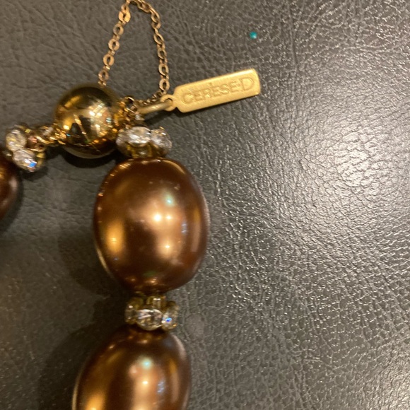 CERESE D HANDMADE LUXURIOUS 1STRAND bronze SHELL PEARL NECKLACE 18” - Picture 3 of 4